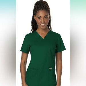 Cherokee Women's V-Neck Scrub Top, Hunter Green, Medium